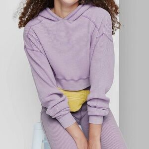 WILD FABLE purple checkered hoodie